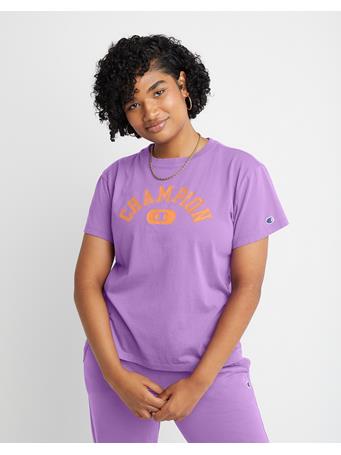 CHAMPION - Vintage Wash Classic Tee, Arch Over C Logo SOLAR WASH MAUVE