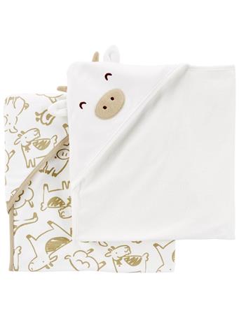 CARTER'S - 2-Pack Hooded Baby Towels IVORY