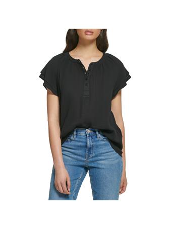 CALVIN KLEIN - Flutter Sleeves With Buttons BLACK