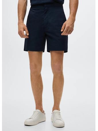 MANGO - Stretch Cotton Bermuda Shorts NAVY