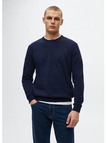 MANGO - Fine-knit Cotton Sweater NAVY