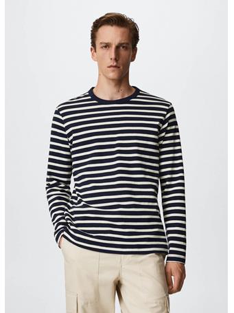 MANGO - Striped Long Sleeves T-shirt CREAM