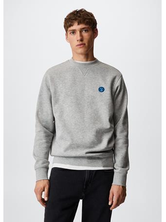 MANGO - Embroidered Cotton Sweatshirt GREY