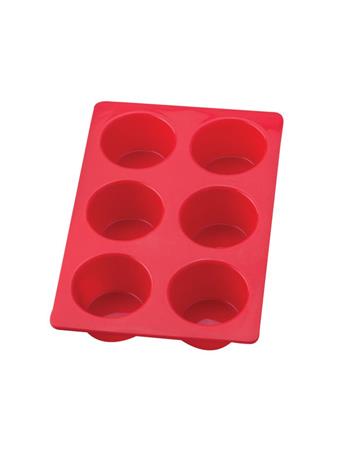 HIC - 6 Cup Silicone Muffin Pan RED