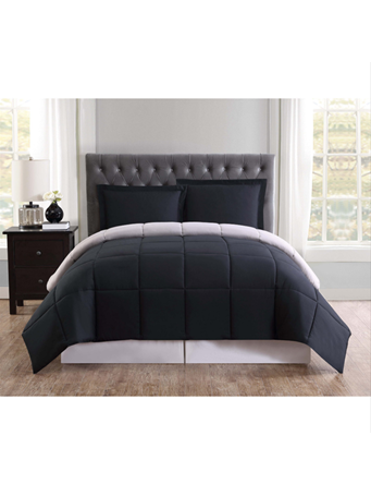 PEM AMERICA - Truly Soft Reversible Comforter BLACK/GREY