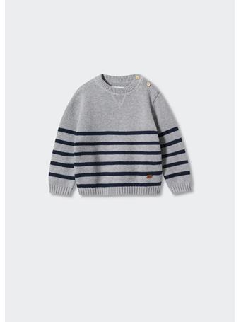 MANGO - Striped Cotton Sweater 56NAVY
