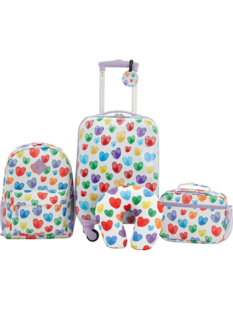 TRAVELER'S CLUB - Kids' 5 Piece Luggage Travel Set WHITE