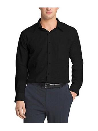 VAN HEUSEN - Long Sleeve Wrinkle Free Dress Shirt  001 BLACK