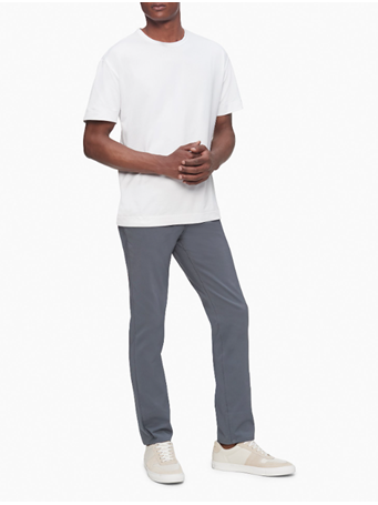 CALVIN KLEIN - Move 365 Slim Fit Stretch Cotton 5-Pocket Pants ALLOY