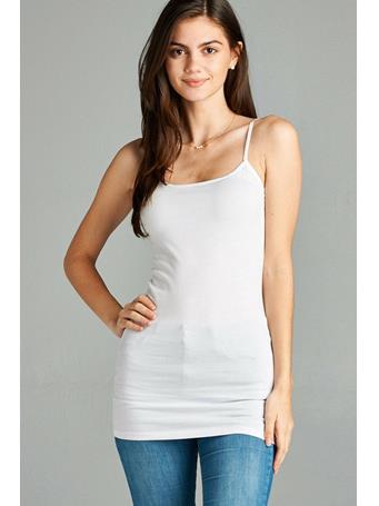 ACTIVE BASIC - Plus Size Long Cami WHITE