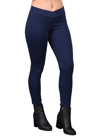 ACTIVE BASIC - Mid Rise Ponte Pants NAVY
