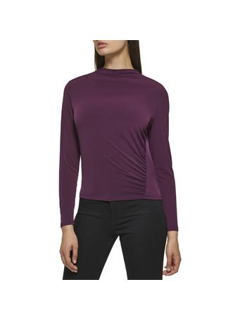CALVIN KLEIN - Long Sleeve With Ruched Detail AUBERGINE