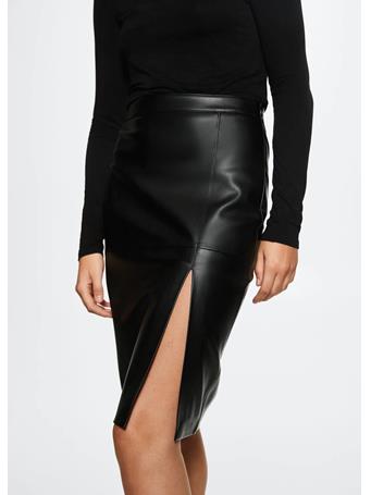 MANGO - Faux-leather Pencil Skirt LIGHT BEIGE