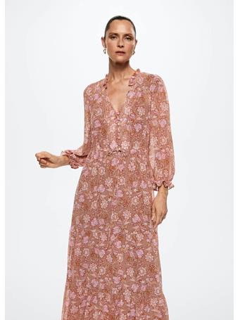 MANGO - Floral Print Dress MEDIUM BROWN