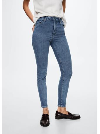 MANGO - High-rise Skinny Jeans MEDIUM BLUE