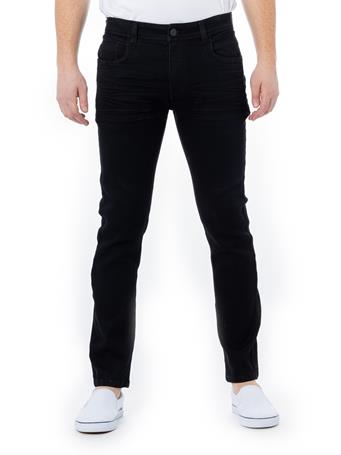 XRAY JEANS - Modern Skinny Fit Straight Leg Stretch Denim Jeans JET BLACK