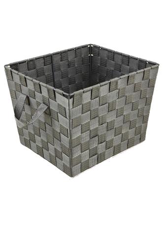 SIMPLIFY  - Woven Strap Small Tote Storage Box GREY