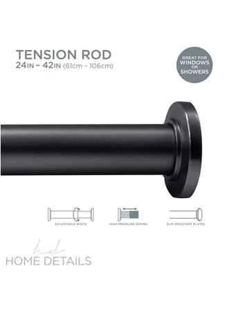 HOME DETAILS - Decorative Tension Curtain Rod MATTE BLACK