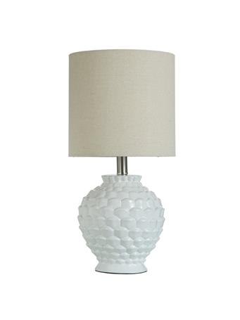 STYLECRAFT LAMPS - Pedal Motif Ceramic Body Table Lamp  WHITE