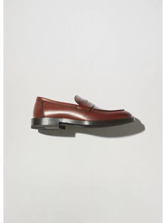 MANGO - Leather Penny Loafers COGNAC