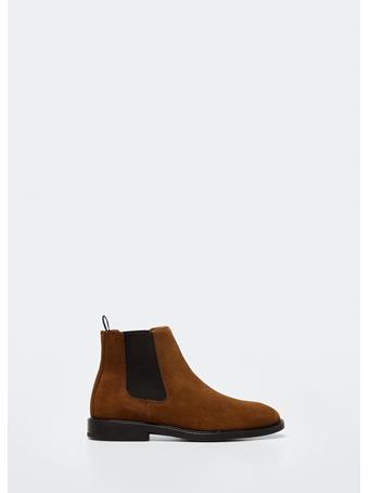MANGO - Suede Chelsea Ankle Boots RED