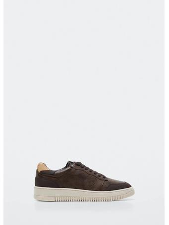 MANGO - Faux-leather Sneakers BROWN