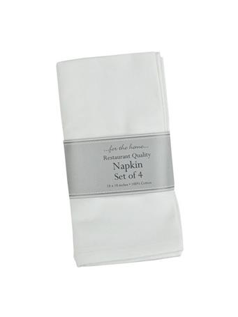 DESIGN IMPORTS - Restaurant Quality Napkin - Set of 4 WHITE