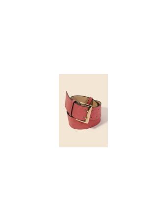 ANARCHY STREET - Faux Leather Double Prong Belt RED