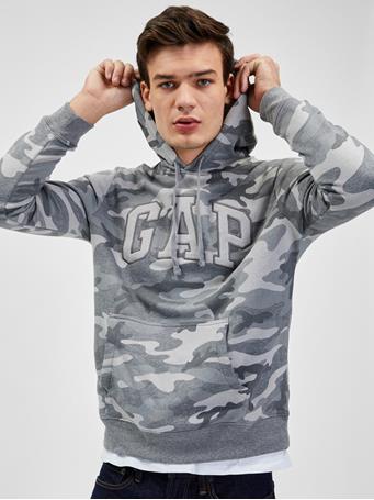 GAP - Gap Logo Hoodie Sweatshirt GREY CAMO