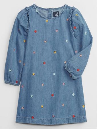 GAP - babyGap Embroidered Chambray Dress SCATTERED STARS