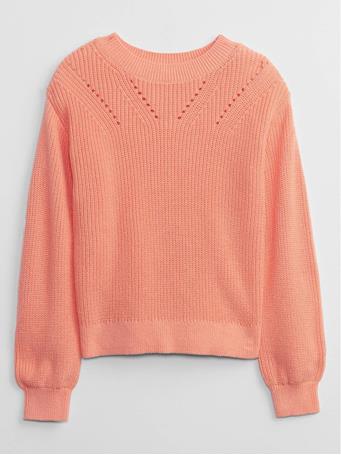 GAP - Kids Shaker-Stitch Sweater PEACH FROST