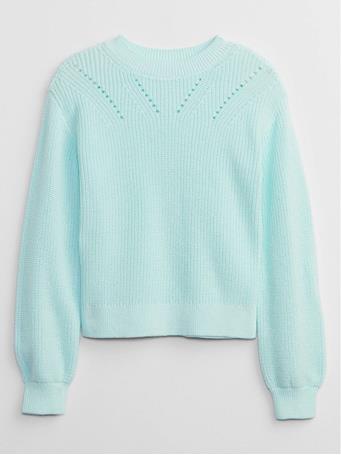 GAP - Kids Shaker-Stitch Sweater BALLERINA BLUE