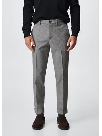 MANGO - Structured Regular-fit Trousers BLACK