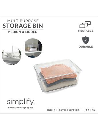 SIMPLIFY  - Medium Lidded Storage Tote CLEAR