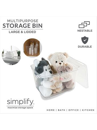 SIMPLIFY  - Large Lidded Storage Tote CLEAR