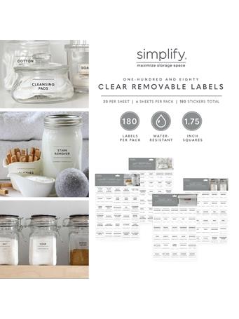 SIMPLIFY - Clear Removable Storage Label Stickers CLEAR
