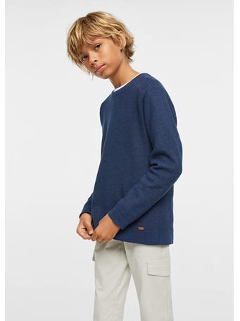 MANGO - Knit Cotton Sweater MED BLUE