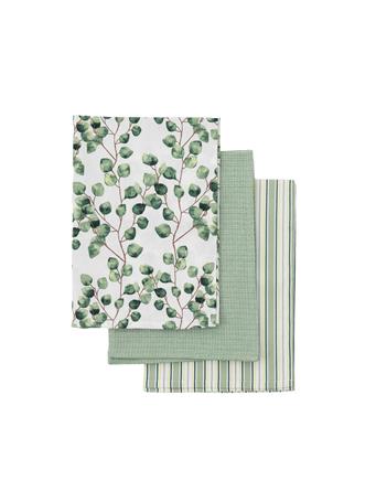 GALLERY DIRECT - Eucalyptus Tea Towel 3pk WHITE
