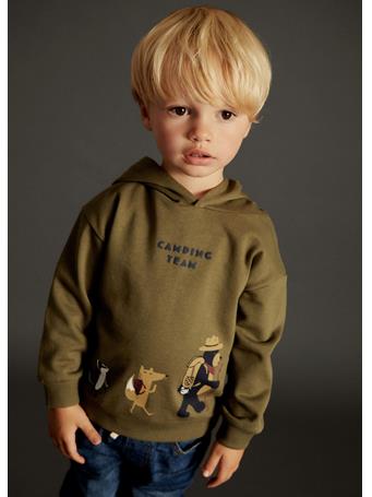 MANGO - Printed Hoodie BEIGE