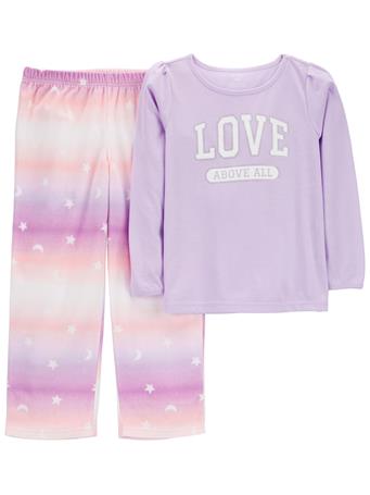 CARTER'S - Kid 2-Piece Love Loose Fit Poly & Fleece PJs PURPLE