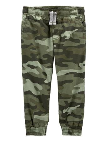 CARTER'S - Toddler Camo Pull-On Poplin Lined Pants GREEN