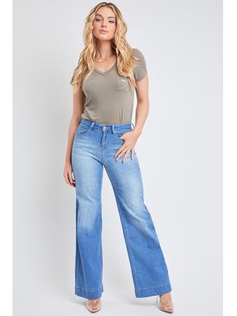 YMI JEANSWEAR - Love High-Rise Wide-Leg Stovepipe Jeans MED BLUE