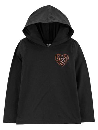 CARTER'S - Kid Heart Jersey Hoodie BLACK
