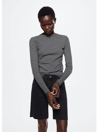 MANGO - Perkins Neck Long-sleeved T-shirt NAVY