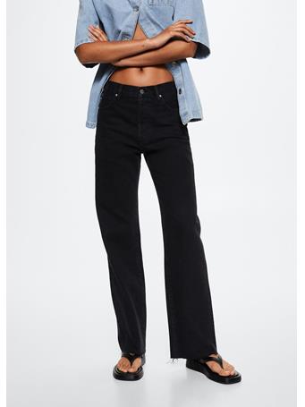 MANGO - High-waist Wideleg Jeans BLACK