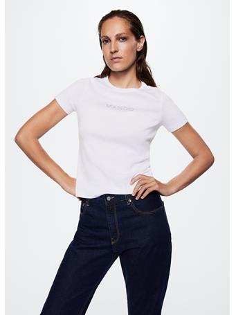 MANGO - Logo Strass T-shirt WHITE