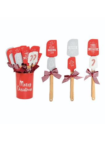 TRANSPAC - Silicone Christmas Large & Small Spatula 3 ASSORTED