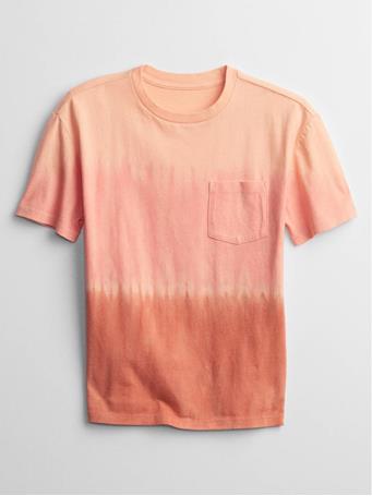 GAP - Kids Tie-Dye Pocket T-Shirt ORANGE TIE DYE