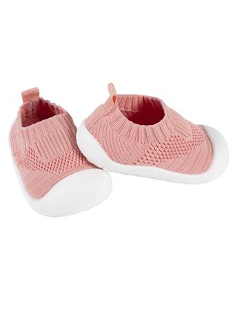 GERBER CHILDRENSWEAR - Baby Girls Pink Stretchy Knit Slip-On Sneaker PINK