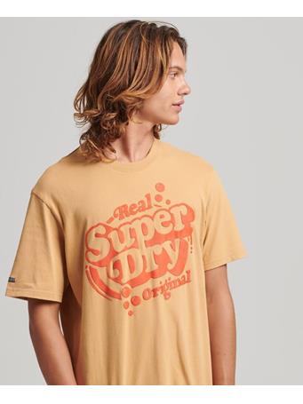 SUPERDRY - Cooper Retro 70S Graphic T-Shirt TUMERIC TAN